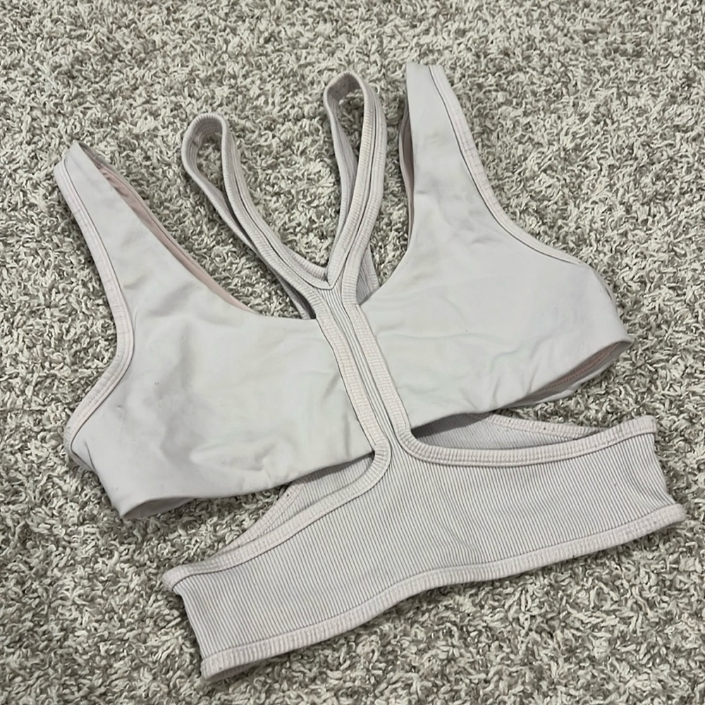 baby pink Alo sports bra tank